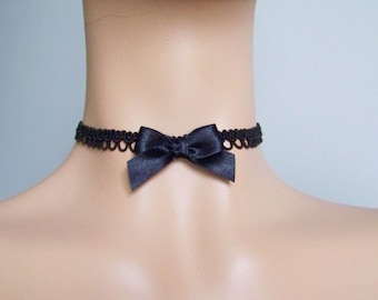 Black, Satin, Lace, Choker, Necklaces, Simple, Very Delicate, Thin, Romantic, Gothic, Baroque, Necklace,  IDEAL for HER
