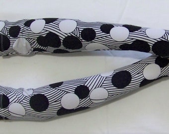 Extra lang, armwarmers, zwart-wit, jersey, rekbaar, vingerloze handschoenen, goth, punk, met duimgaten. IDEAAL voor HAAR
