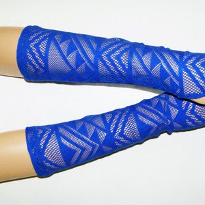 Cornflower, Lace, Romantic, Holidays, Simple, Long, Delicate, Fingerless Gloves, Elegant, Victorian,  with Thumb Hole IDEAL for HER