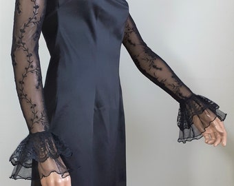 Black, Sleeves, Tulle, Lace, Embroidery, Party, Very Long, Arm Warmers, Lolita, Gothic, Goth, Victorian, Vampire. IDEAL for HER