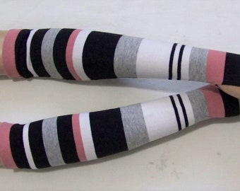 Cotton, Extra Long, Multicolored,Stripes,Knitwear,Comfortable,Delicate,Hippie, Fingerless Gloves, Arm Warmers with thumb hole. IDEAL for HER