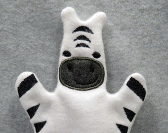 Zebra Fleece Hand Puppet