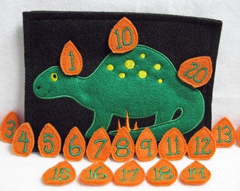 Dinosaur Counting Game, Stegosaurus Dino, Teaching Game, Learning Numbers 1 to 20