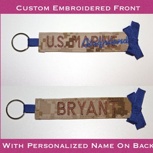 Custom Marines MARPAT Desert Keychain with Personalized Name