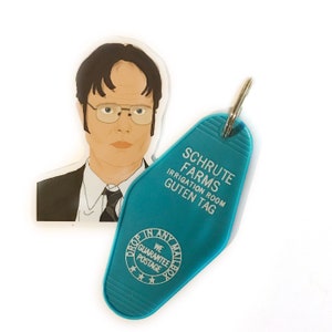 Schrute Farms Vintage Style Hotel Key Tag America Irrigation Night-time Rooms The Office Dwight