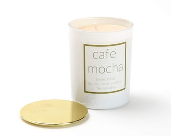 Soy Candle / Cafe Mocha /  Made in the Berkshires / 2 sizes available Coffee Chocolate