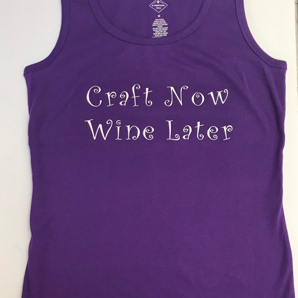 Craft now Wine later tank top