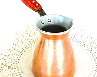 Copper Coffee Pot, Turkish Coffee Maker, Weighted Bottom, Lined with Aluminum