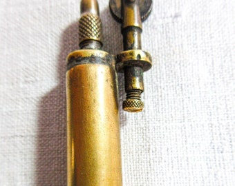 Trench Art Feuerzeug, Französisch antik 1900, massives Messing, aus einer Kugel, Cool, Sammlerstück, Militaria, Erster Weltkrieg,