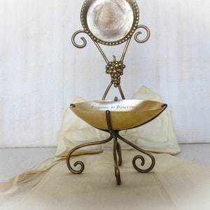 Palais Royal Watch Holder, Ring Dish, Souvenir de Bonsecours, France Trinket Dish, Palais Royale, Mother of Pearl, Porcelain, Gold Ormolu