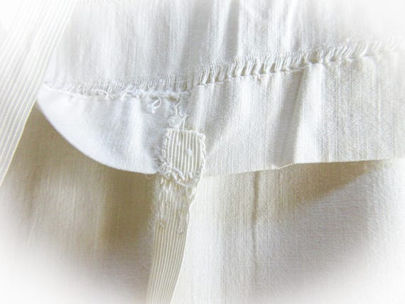Antique French Linen Slip: Lace Trim Chemise, Siz… - image 10