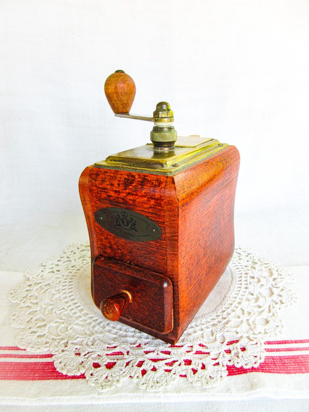 Vintage Zassenhaus Coffee Grinder: German Hand Crank Wood Box - Etsy