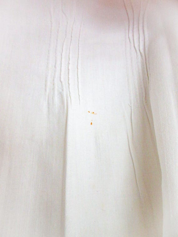 Antique French Linen Slip: Lace Trim Chemise, Siz… - image 12