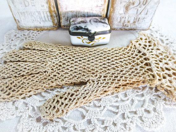 French Antique Crocheted Gloves - Lace Vintage Gl… - image 9