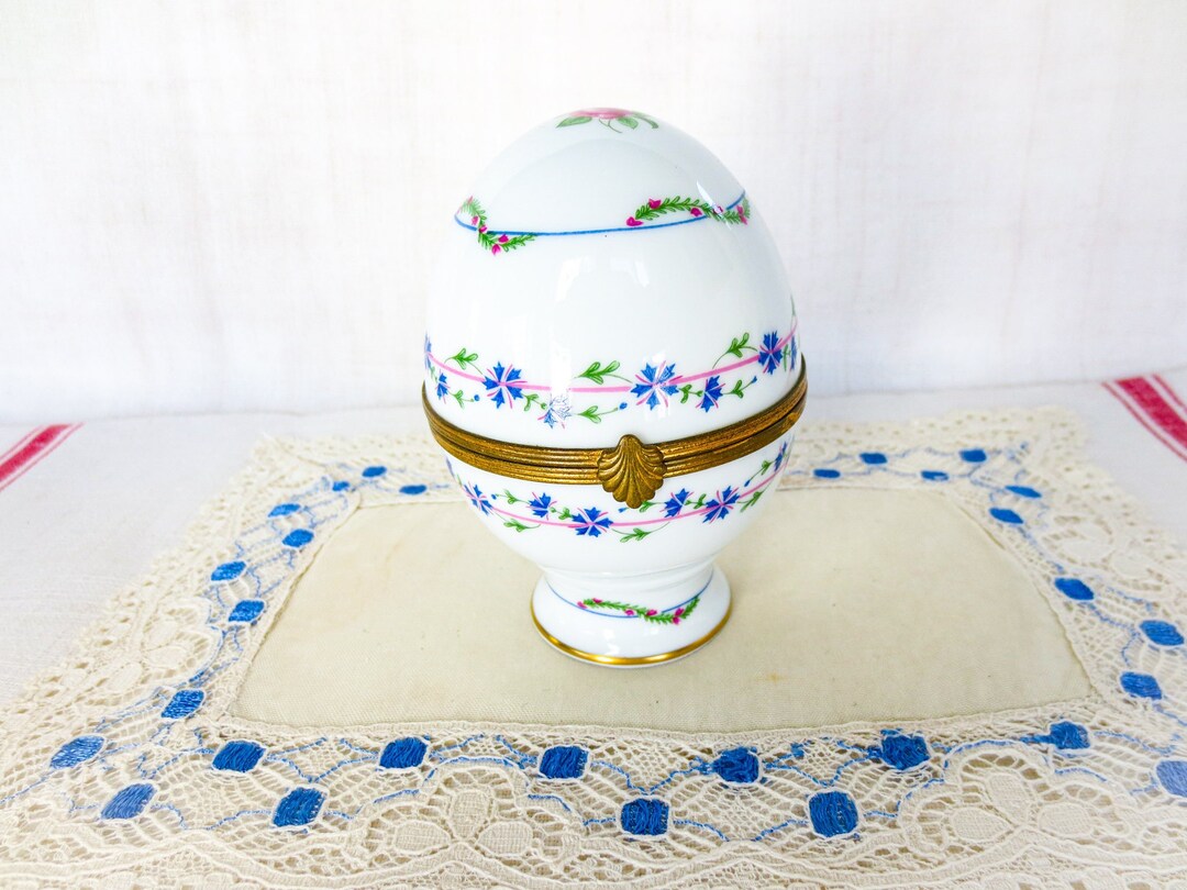 リモージュボックス　たまごボックス　卵　ミニチュア　フランス製 リモージュ 陶器 フランス 卵型 リモージュボックス たまごボックス 卵