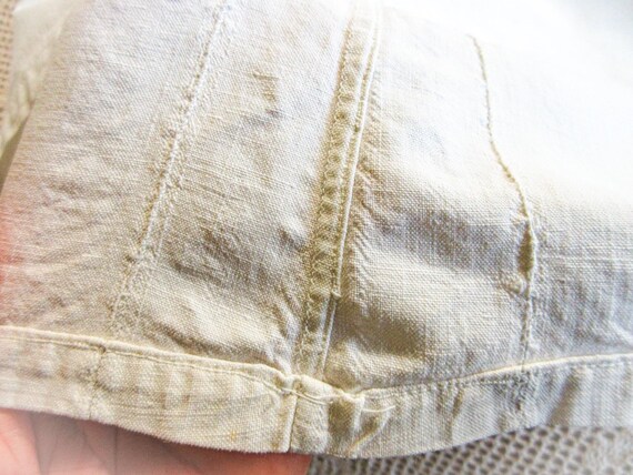 French Linen  Nightshirt Gown, Antique Night Shir… - image 8