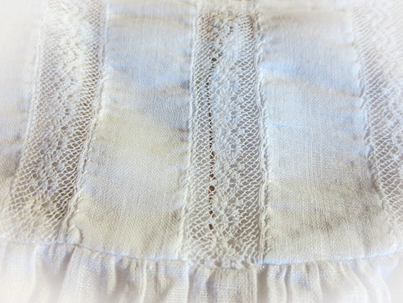 Fr. Antique Baby Baptismal Gown, White Cotton, Al… - image 7