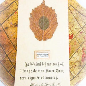 Franse relikwiekaart- Marguerit e Mary Alacoque, Paray le Monial, relikwie, hout van de verschijning, Bois du Noisitier de l'Apparition