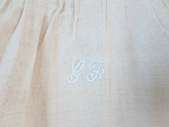 French Linen  Nightshirt Gown, Antique Night Shir… - image 3