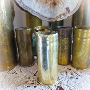 Rare Miniature Trench Art Vase: 1918 WWI Shell Casing Pencil Holder