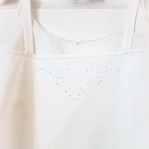 French Slip, Antique Linen/Cotton Slip, Undergarment, Chemise, Linen, Bright White, Undergarment, Linen Size Large