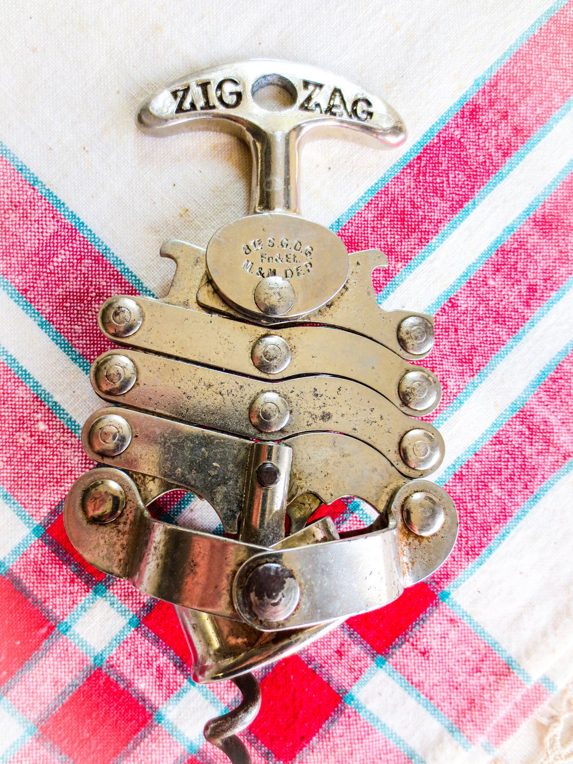 Zig Zag French Wine Opener Corkscrew Tire Buchon Zigzag Etsy