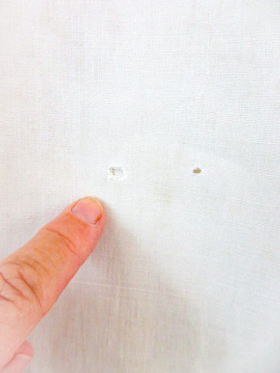 Antique French Linen Nightgown: Monogrammed Heavy… - image 10