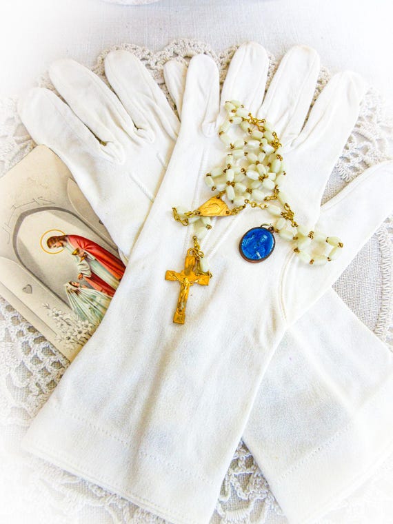 フランスアンティーク 手袋 クロシェレース 子ども用 初聖体