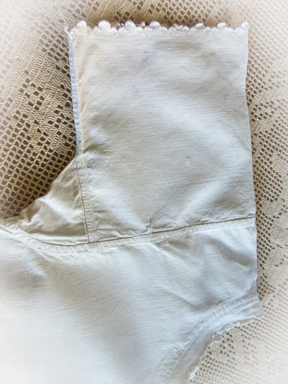 French Linen  Nightshirt Gown, Antique Night Shir… - image 5