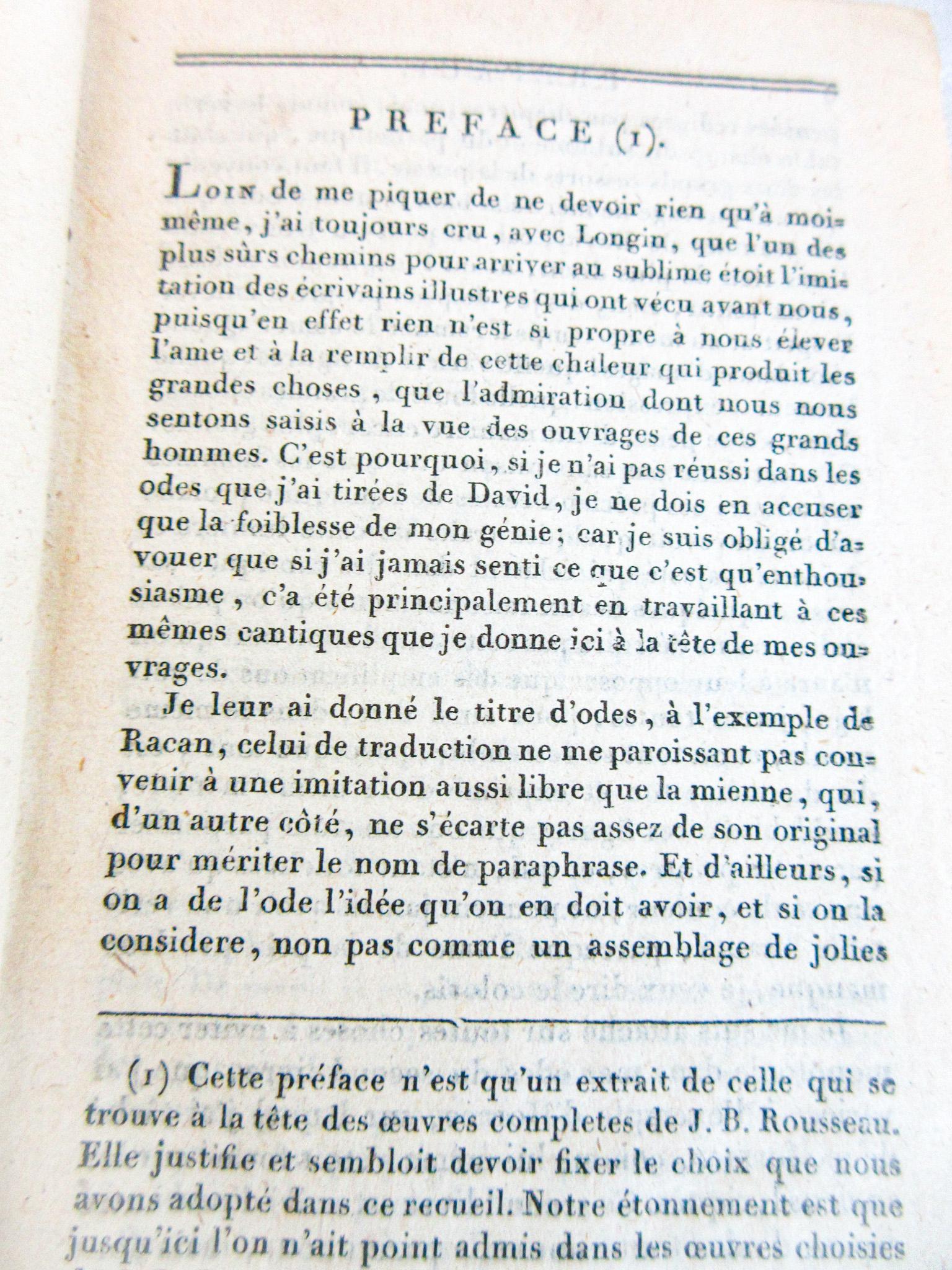 1799年 ジャン・バティスト・ルソー アンティーク本: フランス詩 