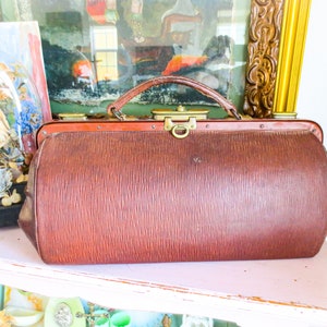 Bolso de médico, antigüedad francesa, cartera de médico, bolso de cuero, monedero de piel de vaca, cartera médica