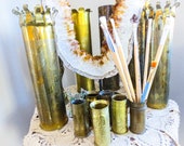 Rare, Miniature Trench Art Pencil Holder - 1918, World War I, Shell Casing Vase, WWI, Art Tranchee