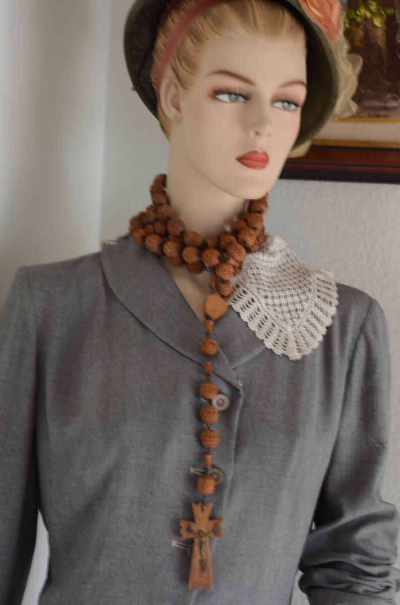 French Antique Wooden Rosary Wearing Rosary Nun's Etsy