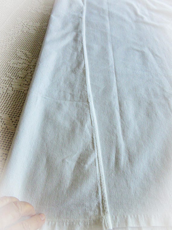 Antique French Linen Slip: Lace Trim Chemise, Siz… - image 9