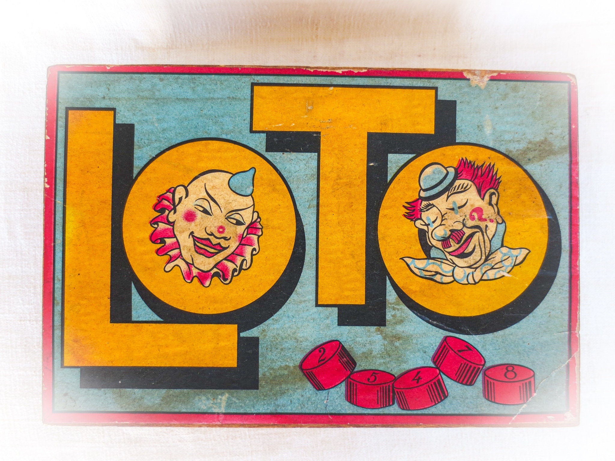 French Antique Loto Game - Original Box, Loto Cards and Numbers - Etsy