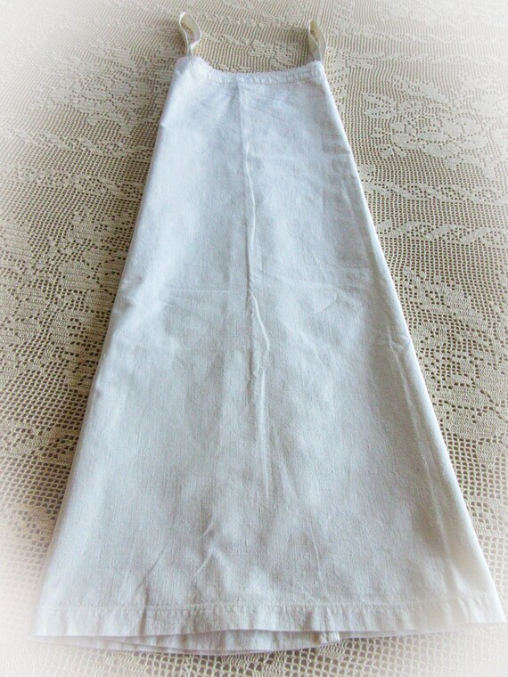 Antique French Linen Slip: Lace Trim Chemise, Siz… - image 10