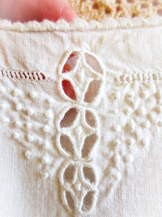 French Antique Cotton Slip, Undergarment, Chemise… - image 5
