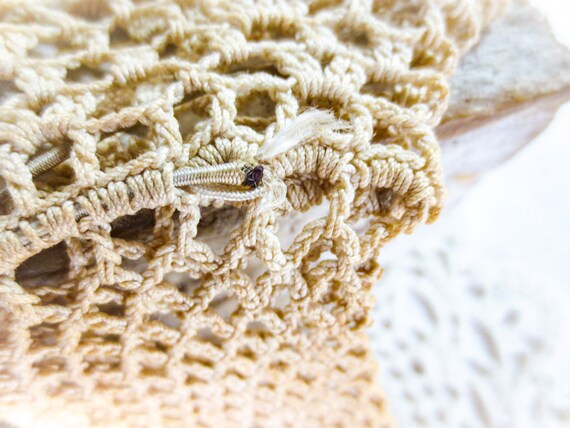 French Antique Crocheted Gloves - Lace Vintage Gl… - image 2