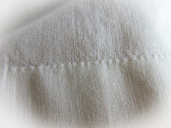 Antique French Linen Slip: Lace Trim Chemise, Siz… - image 5