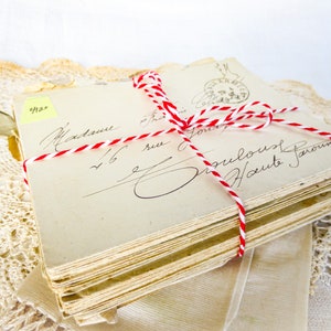 Lettere in inchiostro calligrafico francese del 1940, set di 41 lettere, da Guibsheim, (?) a Tolosa, Francia, 1940, prima della seconda guerra mondiale