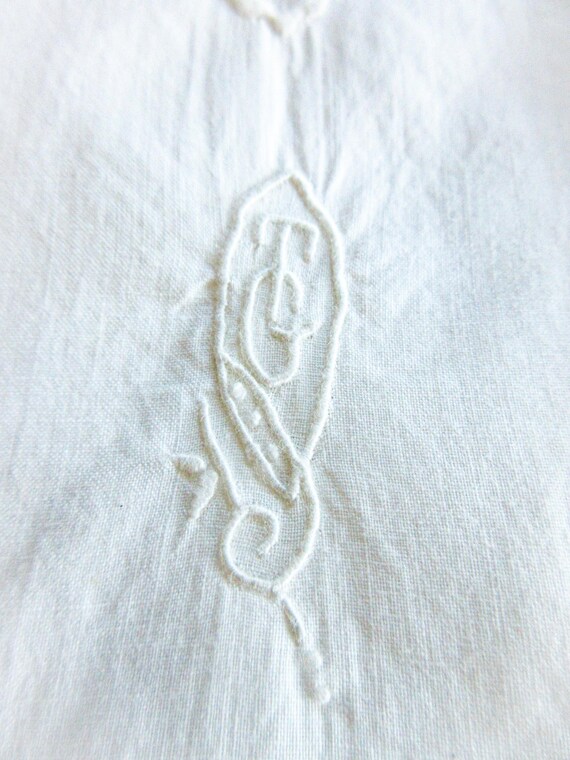 Antique French Linen Slip: Lace Trim Chemise, Siz… - image 5