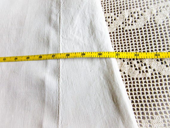 French Linen  Nightshirt Gown, Antique Night Shir… - image 9