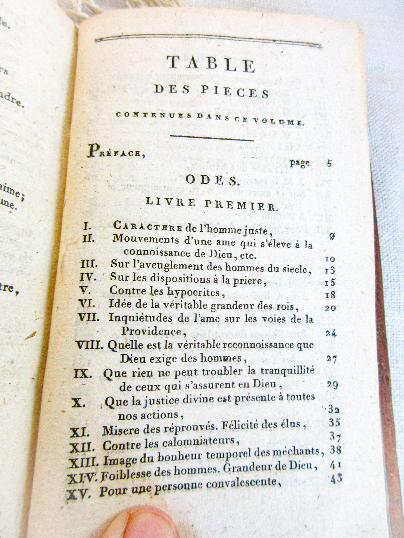 1799年 ジャン・バティスト・ルソー アンティーク本: フランス詩 