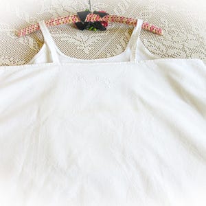 French Slip, Antique Linen/Cotton Slip, Undergarment, Chemise, Linen, Bright White, Undergarment, Linen Size Large