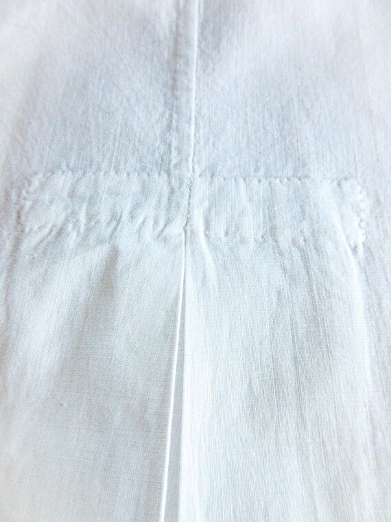 Antique French Linen Slip: Lace Trim Chemise, Siz… - image 13