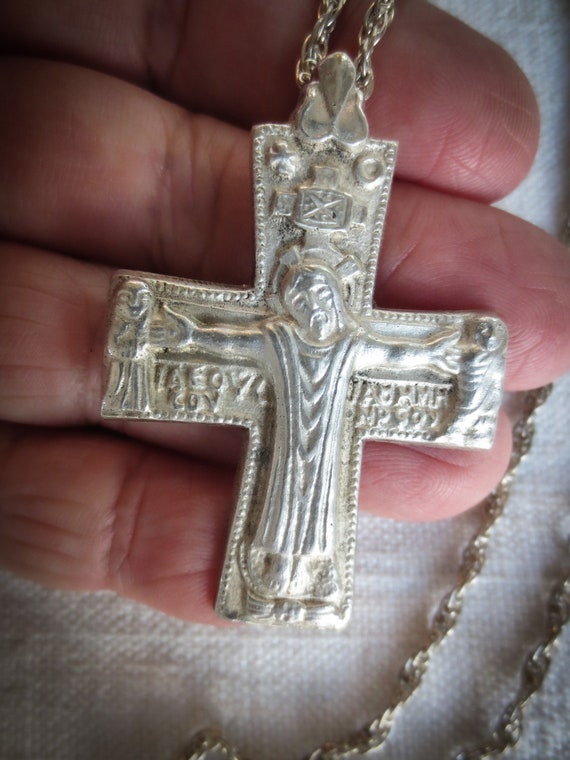 French Hand Crafted Silver Cross, Sterling Silver 