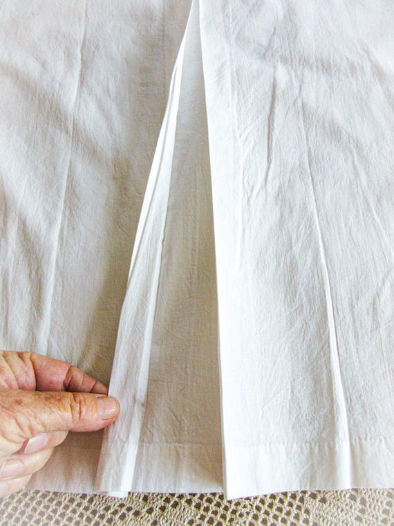 Antique French Linen Slip: Lace Trim Chemise, Siz… - image 12