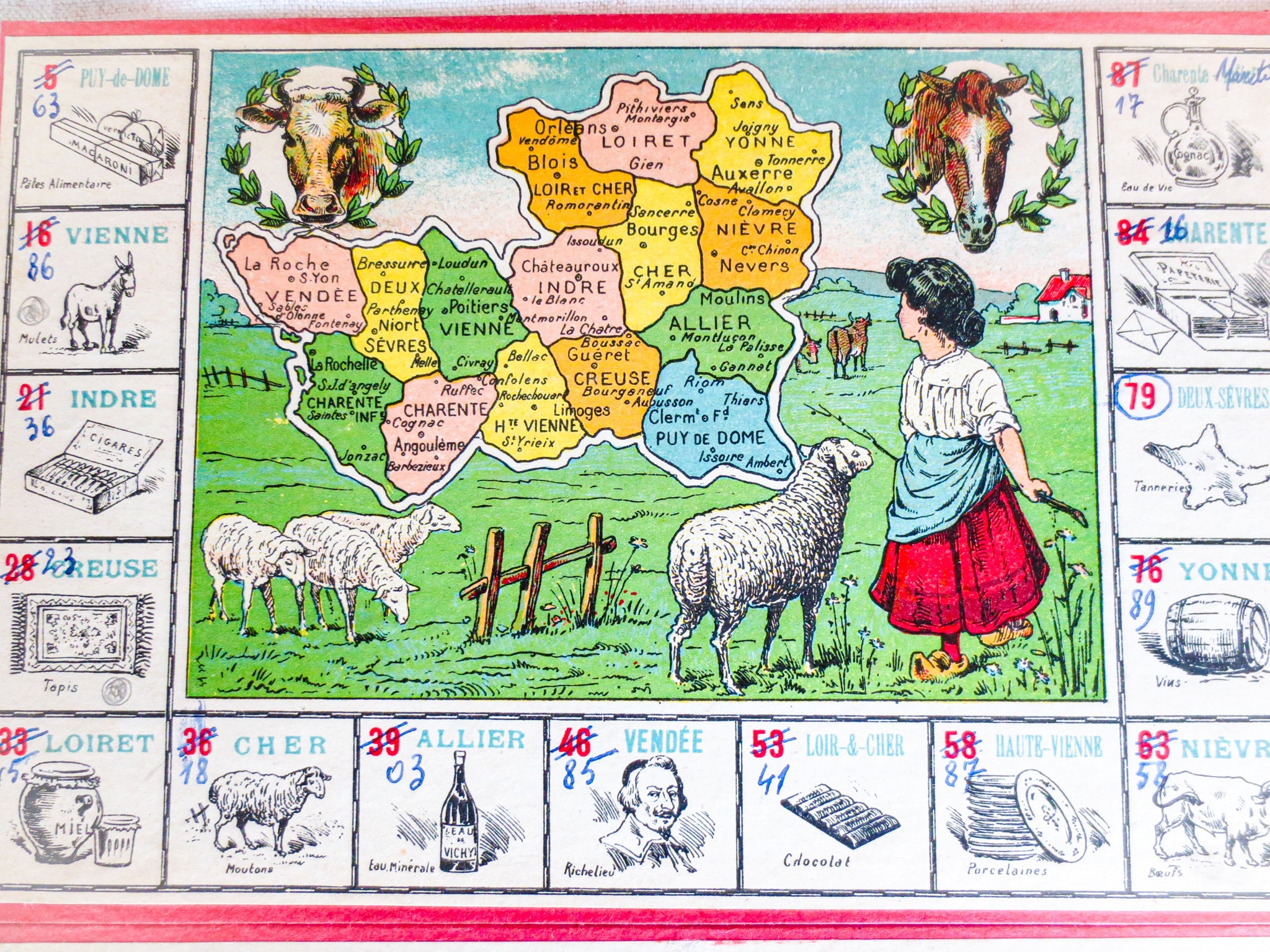 フランスのアンティーク ロト ゲーム: La France et ses Produits 