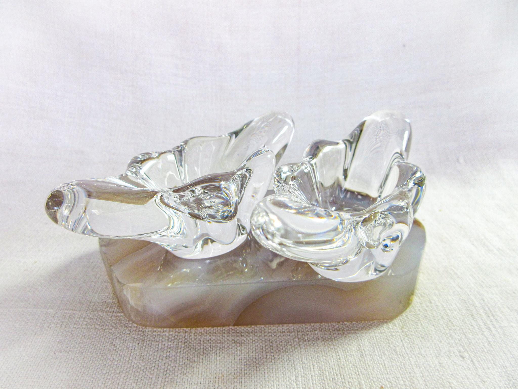 セーヴルアンティーククリスタルダブルソルトセラー：フランス製鉛入り