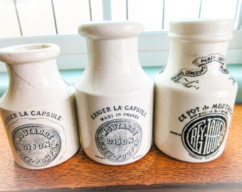 Vintage Grey Poupon Dijon Mustard Jar, French Ironstone, C.1900 - Etsy